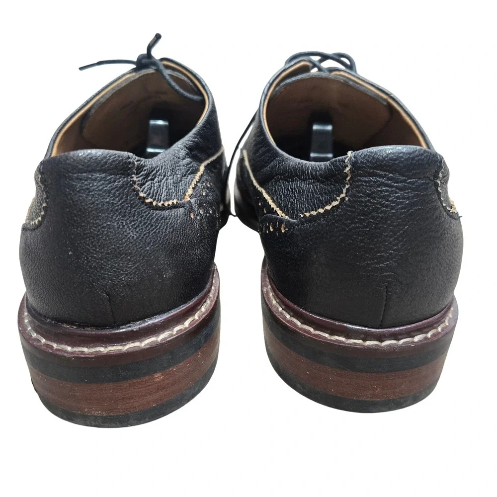 Cole Haan Grand OS Warren Welt Wingtip‎ Oxford Shoes Black Pebbled Leather 9.5
